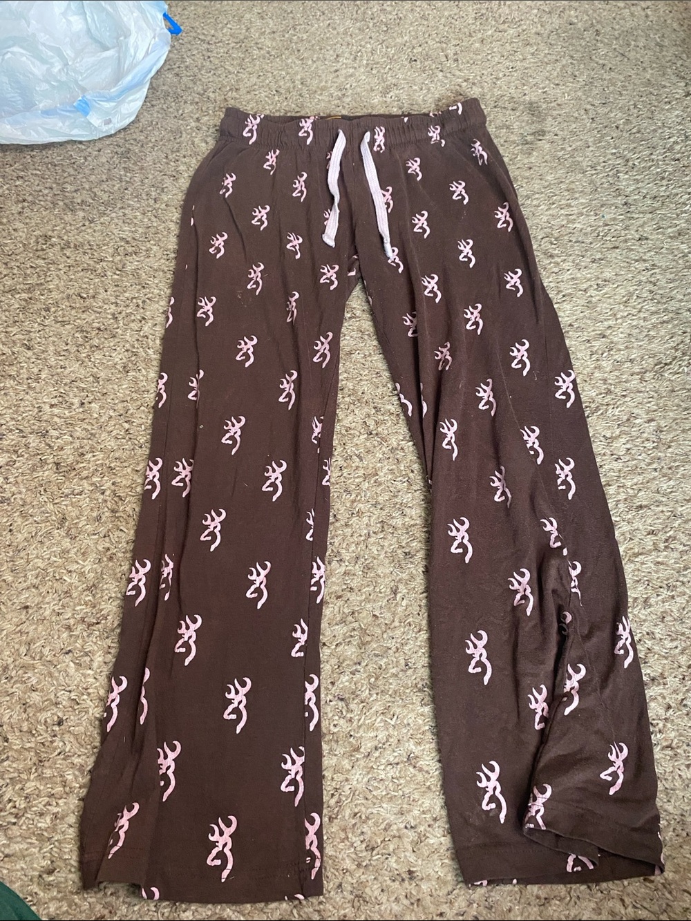 Browning Brown Sweatpants with Pink Logo Print